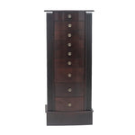 ZUN Jewelry Cabinet Box Storage Chest Necklace Wood Walnut Stand Organizer 28727290