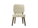 Dellers Mid-Century Modern Upholstered Dining Chairs in Oatmeal with Dark Brown Solid Wood Legs B127P495084