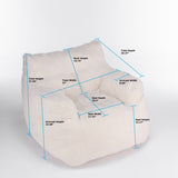 010-Soft Teddy Fabric Tufted Foam Bean Bag Chair With Teddy Fabric Bean Paste Red W52753863