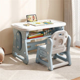 Kids Activity Table with Abundant Storage - Concave Shelf Side Pen Slots 64158096