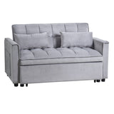 ZUN 3 in 1 Convertible Sleeper Sofa Bed, Modern Pull Out Couch Bed, Adjustable Backrest, Velvet Loveseat W2121P179225