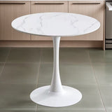 Marble Texture Round Table, Dining Table, Modern Dining Table,Kitchen Table, MDF Top and Steel Base W2641P300028