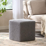 KNITTED FOOT STOOL 62665.00LGRY