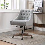 ZUN COOLMORE Office Chair Adjustable Height Swivel Chair with Wheels Linen Fabric Upholstered Computer W39532757