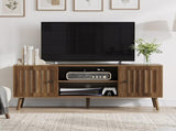 55-inch wooden TV cabinet with 2 vertical groove doors, adjustable shelves, living room W1706P465297
