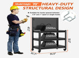 Work Bench with Pegboard,Heavy Duty 3000lbs Capacity Workbench with Wheels Adjustable Shelves,Tool 78727447