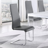 Grey and Chrome High Back Side Chairs B062P145654