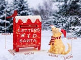 3.2FT Dog & Mailbox with 140 Warm White Wire Lights, Red Fabric Christmas Decor, US Plug 46031520