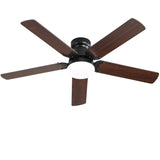 Low Profile 42 Inch Ceiling Fan 5 Blades Noiseless Reversible Dc Motor Remote Control With Led Light W934P145919