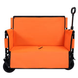 3-in-1 Convertible Folding Wagon Cart with Bench Seat & Storage - 500lbs Heavy-Duty Utility Wagon, W2932P283542
