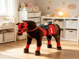 Kids Ride on Horse Toy Age 3-8 Press to Neigh, Equipped with Saddle & Stirrups 72697870