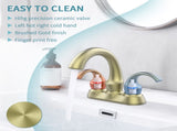 Bathroom Faucet 2-Handle Brushed Gold with Aerator, Swan Style 4-inch Centerset Vanity Sink with 45486763