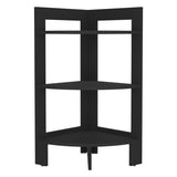 Riga Corner 3-Tier Shelf Side Table 31.7" High , Sofa Table, End Table with Tray B070P234357