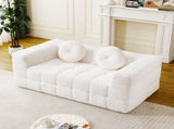 66.5-inch Modern Boneless Couch with Two Circular throw pillows,Skin-friendly lychee-textured W834P366232