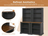 ON-TREND Two-Piece Elegant Freestanding Tall Cabinet with Fully Open Storage, Walnut Element N721P394507B