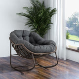 Outdoor Rattan Rocking Chair,Padded Cushion Rocker Recliner Chair Outdoor for Front Porch, Living W640105282
