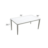 Outdoor Patio Aluminum 40"x70" Two-tone Table Top Rectangle Dining Table with Tapered Feet & W1886P164363
