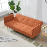70-inch teddy fleece sofabed, convertible futon sofabed with adjustable arms and backrest, modern W2290P257421