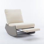 ZUN Modern Rocking Chair Recliner, Comfy Rocker Nursery Chair with Footrest, Accent Reading Chair, W1143P163505