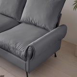 104.5"Modern Sectional Technical leather L-Shaped Sofa Couch with Convertible Ottoman 68276299