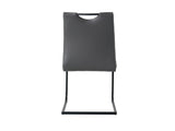 Modern Charcoal PU dining chair living room chair upholstered chair, black metal chair leg design, W210P199100