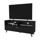FM FURNITURE Black City Tv Stand 60" with Open Storage and 1 Door, Wengue B128P301397