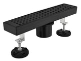 12 Inch Linear Shower Drain with Removable Square Patterned Grate, 304 Stainless Steel with Hair 44188457