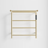 Heated Towel Rack with Top Shelf, 3-Bar Towel Wall Mounted Warmer for Bathroom with Intelligent 55908479