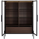 51.2'' Tall Lighted Display Cabinet with Tempered Glass Door, Metal Legs, LED Curio Cabinet, Modern N845P261794D