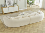 Curved Sectional Sofa, 111.5-inch Oversized Modern Bone-Free Cloud Sofa with 6 Pillows Luxury W3505P456570