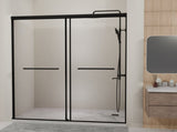 60 W x 72 H Sliding Shower Door, Semi-Frameless Double Sliding Glass Shower Door with 1/4 W3887P395469
