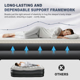 Queen Air Mattress with Built-in Pump, 18in Foam Topper Blow up Mattress, Quick Inflation/Deflation 96257511