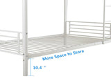 Iron Bed Bunk Bed with Ladder for Kids Twin Size White 35435386
