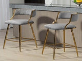 SET OF 2,26'' Counter height bar stools Corduroy kitchen island counter bar stool with back,golden 23451115