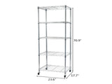 5-Tier NSF Heavy Duty Adjustable Storage Metal Rack with Wheels & Shelf Liners Ideal for Garage, 27377485