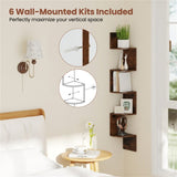 5-layer brown wall mounted corner stand/bookshelf 94784813