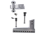 Adjustable Trailer Hitch Aluminum Fit 2.5" Receiver 8" Drop/Rise 18500 LBS 2" & 2-5/16" Dual Ball 17774233