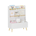 ZUN Kids Bookshelf, Book and Magazine Rack, Book Organizer, toy Storage Cabinet Organizer, White 50096524