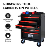 Rolling Metal Tool Chest with 6 Drawers, 20" 6-Drawer Tool Chest Cabinet with Ball Bearing Drawer W1102P245233