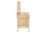 Modern Vanity Desk with LED Lighted Mirror, Makeup Vanity Table with 5 Drawers, Side Storage N773P479850W