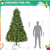 ZUN 9Ft Artificial Christmas Tree with 2576 PE&PVC Mixed Branch Tips, Unlit Hinged Premium Spruce Fake W2773P197078