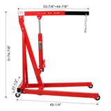1500 LBS Folding Engine Hoist Cherry Picker Shop Crane Hoist Lift, Heavy Duty Steel with 4 Iron W465P156682