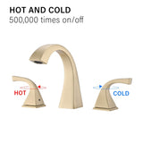 2-Handle Bathroom Sink Faucet with Drain, Brushed Gold W122465399