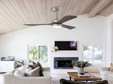 42" Solid Wood Blades Ceiling Fan with Lights Remote Control,Quiet DC Motor 3 Blade Ceiling Fans 6 W3596P460816