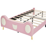 NEWTwin Size Princess Bed Crown Headboard, PU Upholstered Platform Bed , Twin Size Bed Frame W3004P230682