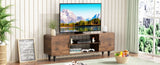 ZUN TV Stand for 55 Inch TV, Entertainment Center with Storage Cabinets, Soft Hinge Door with Handle, 47531925