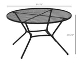 35" Round Patio Table Black Metal Mesh Bistro Style Dining Table 47173770