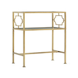 Grifton Rectangular Antique Gold Metal and Glass Accent Table B050P364437