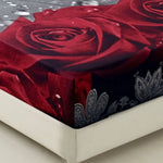 ZUN 3D Sheet set 4 Pieces Rose Love Romantic Moment Print Sheet Set with Microfiber Fabric and Filling 47040577