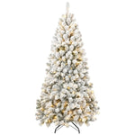 ZUN Pre-lit Flocked Artificial Christmas Tree 22778764